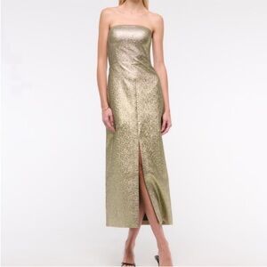 NWT Abercrombie & Fitch Strapless Gold Dress Sz. S